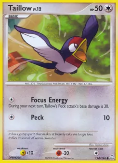 Taillow card from Legends Awakened, number 124/146