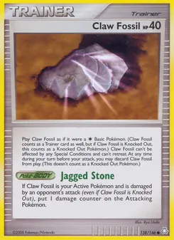 Claw Fossil card from Legends Awakened, number 138/146