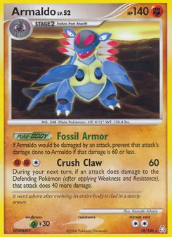 Armaldo card from Legends Awakened, number 18/146