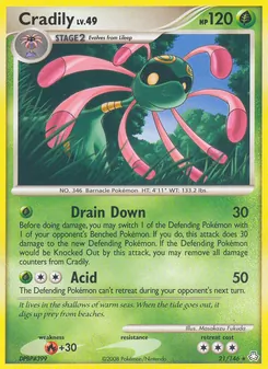 Cradily card from Legends Awakened, number 21/146