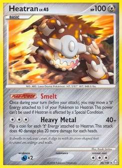 Heatran card from Legends Awakened, number 30/146