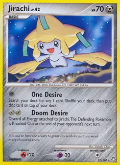 Jirachi card from Legends Awakened, number 31/146