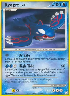 Kyogre card from Legends Awakened, number 32/146