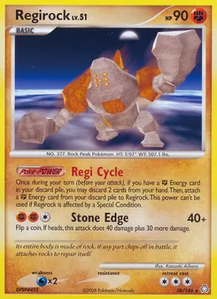 Regirock card from Legends Awakened, number 38/146