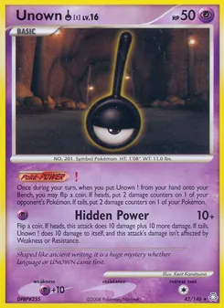 Unown ! card from Legends Awakened, number 42/146