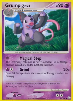 Grumpig card from Legends Awakened, number 56/146