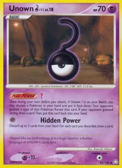 Unown ? card from Legends Awakened, number 82/146
