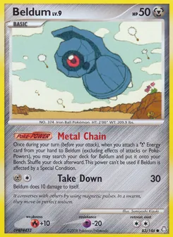 Beldum card from Legends Awakened, number 83/146