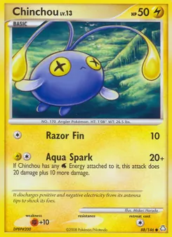 Chinchou card from Legends Awakened, number 88/146