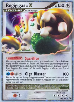 Regigigas card from Stormfront, number 100/100