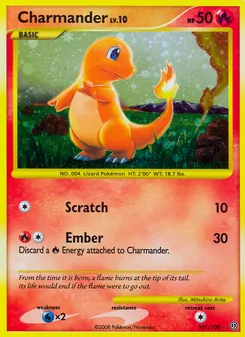 Charmander card from Stormfront, number 101/100