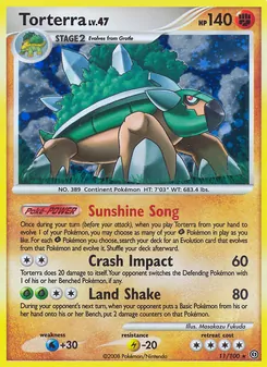 Torterra card from Stormfront, number 11/100