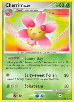 Cherrim card from Stormfront, number 14/100