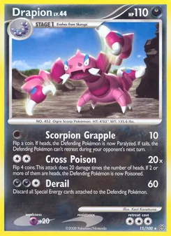 Drapion card from Stormfront, number 15/100
