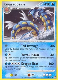 Gyarados card from Stormfront, number 19/100