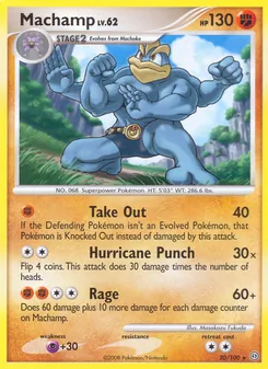 Machamp card from Stormfront, number 20/100