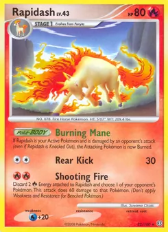 Rapidash card from Stormfront, number 22/100