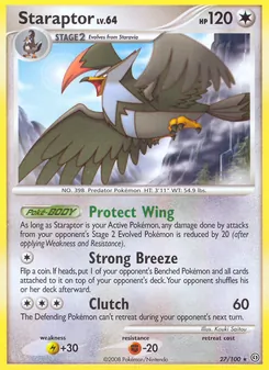 Staraptor card from Stormfront, number 27/100