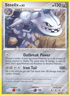 Steelix card from Stormfront, number 28/100