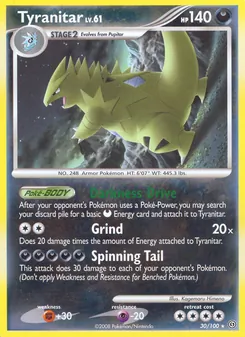 Tyranitar card from Stormfront, number 30/100