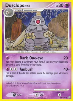 Dusclops card from Stormfront, number 34/100
