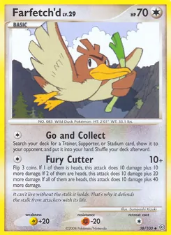 Farfetch'd card from Stormfront, number 38/100