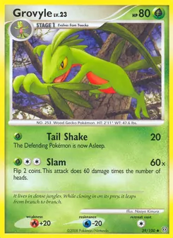 Grovyle card from Stormfront, number 39/100