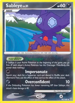 Sableye card from Stormfront, number 48/100