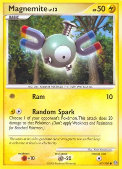Magnemite card from Stormfront, number 67/100
