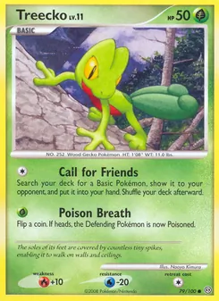 Treecko card from Stormfront, number 79/100