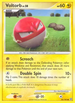 Voltorb card from Stormfront, number 80/100