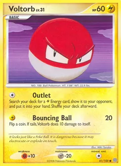 Voltorb card from Stormfront, number 81/100