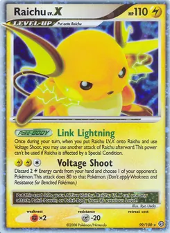 Raichu card from Stormfront, number 99/100