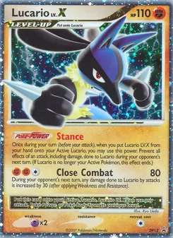Lucario card from DP Black Star Promos, number DP12/56