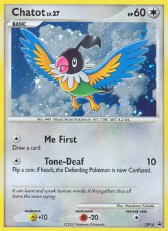 Chatot card from DP Black Star Promos, number DP14/56
