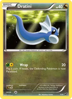 Dratini card from Dragon Vault, number 1/20