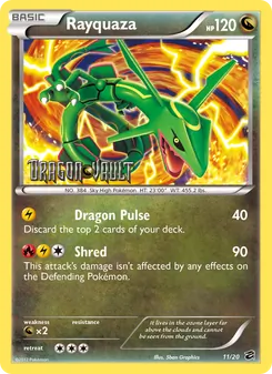 Rayquaza card from Dragon Vault, number 11/20