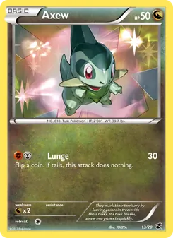 Axew card from Dragon Vault, number 13/20