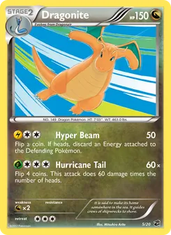 Dragonite card from Dragon Vault, number 5/20