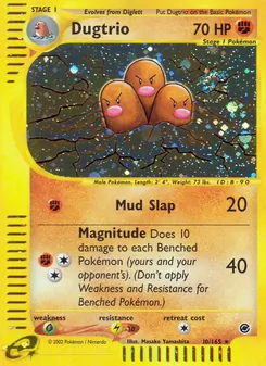 Dugtrio card from Expedition Base Set, number 10/165