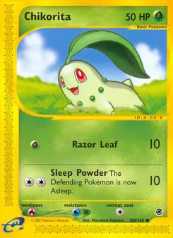 Chikorita card from Expedition Base Set, number 100/165