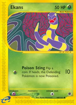 Ekans card from Expedition Base Set, number 108/165