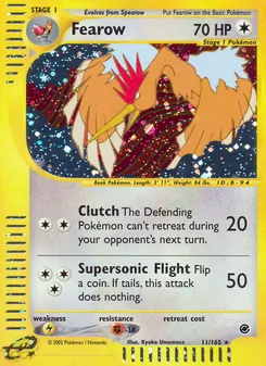 Fearow card from Expedition Base Set, number 11/165