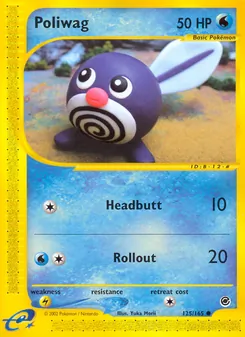 Poliwag card from Expedition Base Set, number 125/165
