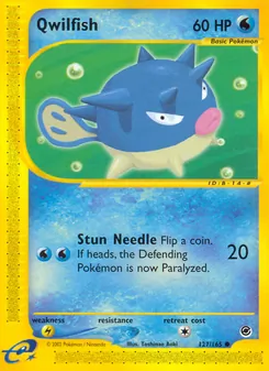 Qwilfish card from Expedition Base Set, number 127/165