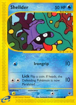 Shellder card from Expedition Base Set, number 129/165