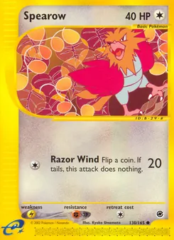 Spearow card from Expedition Base Set, number 130/165
