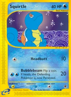 Squirtle card from Expedition Base Set, number 132/165