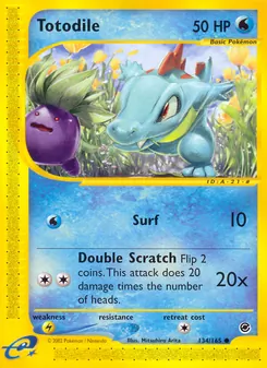 Totodile card from Expedition Base Set, number 134/165