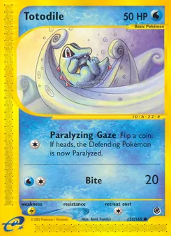 Totodile card from Expedition Base Set, number 135/165